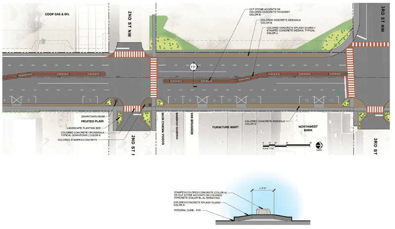 Overhead drawing of street